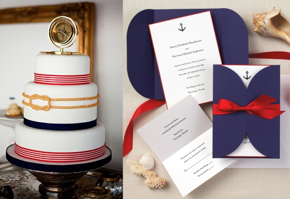 Nautical Beauty Invitation with Coordinating Cake