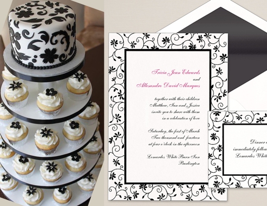 Garden Party Invitation and Coordinating Cake