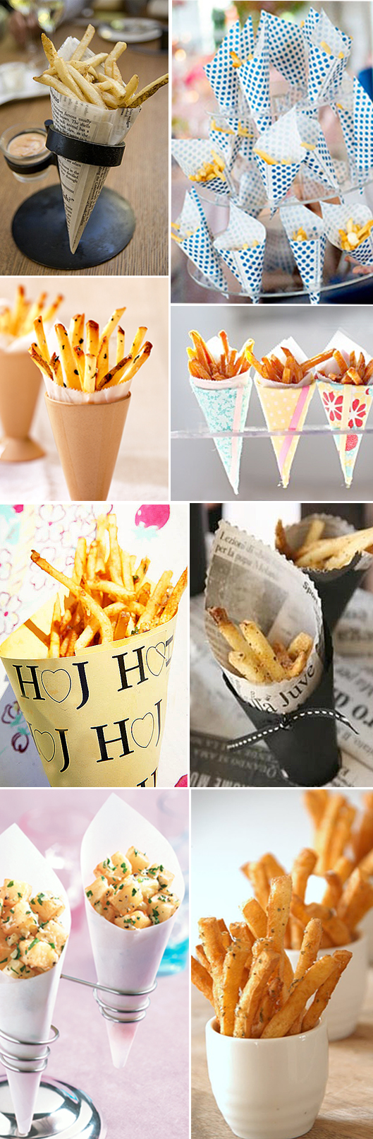 French Fries Served in Cups and Cones